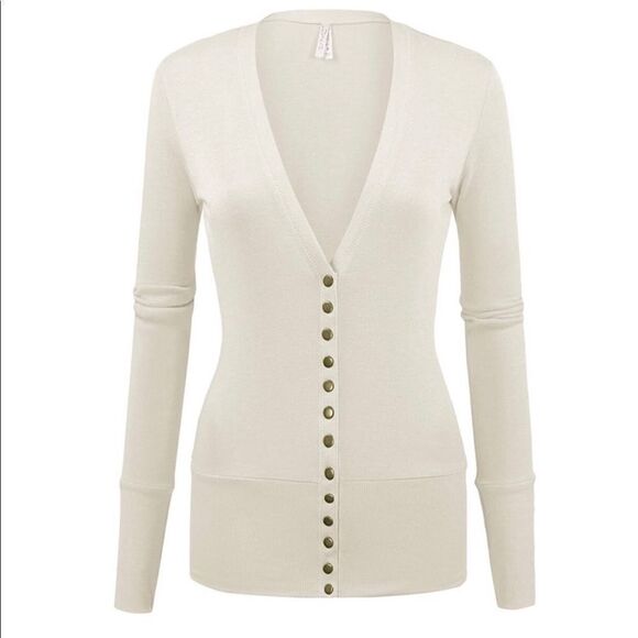 Ivory Button down cardigan - Picture 3 of 8